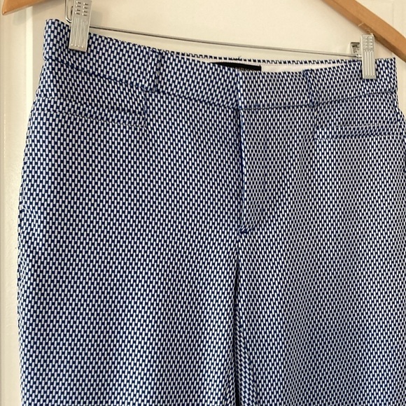 Banana Republic Factory 4 ankle pants Sloan curvy fit blue white - Picture 2 of 14